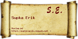 Supka Erik névjegykártya